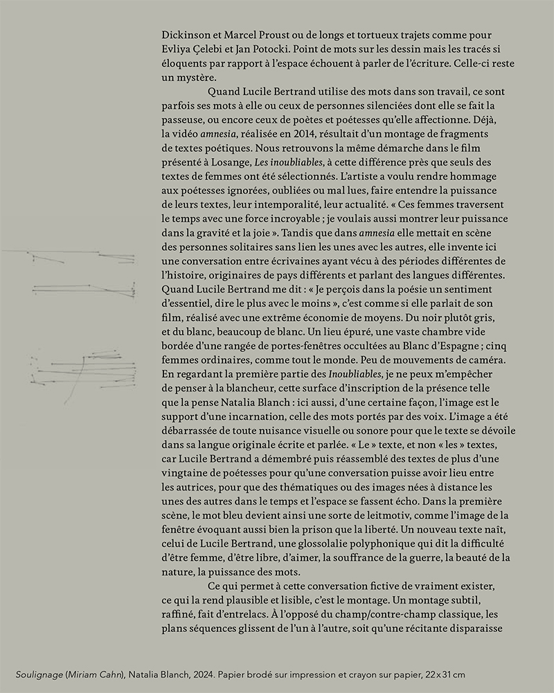 Natalia Blanch, Lucile Bertrand, I dwell in Possibility