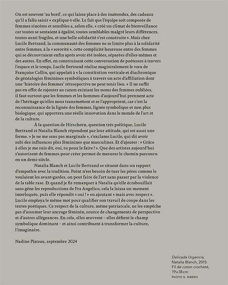 Natalia Blanch, Lucile Bertrand, I dwell in Possibility