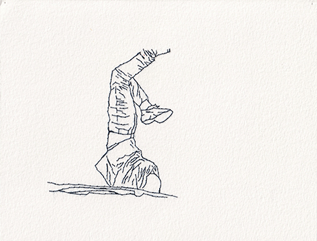 Natalia Blanch, Feu Rouge embroidered drawing