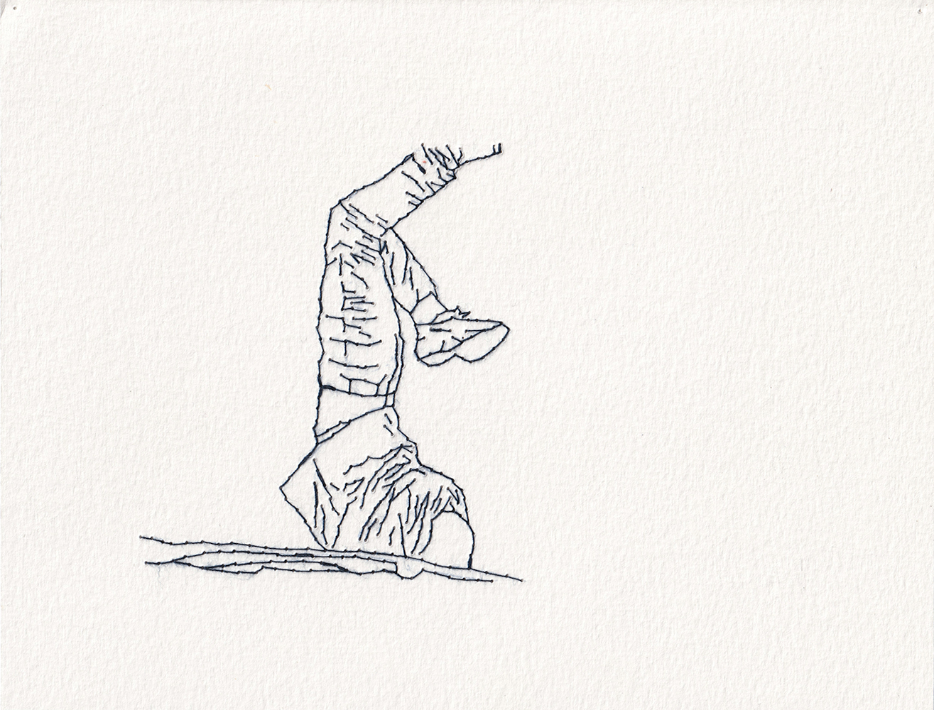 Natalia Blanch, Feu Rouge embroidered drawing