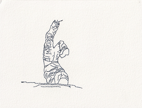 Natalia Blanch, Feu Rouge embroidered drawing