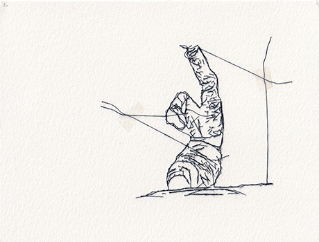Natalia Blanch, Feu Rouge embroidered drawing