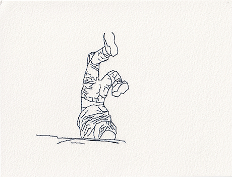 Natalia Blanch, Feu Rouge embroidered drawing