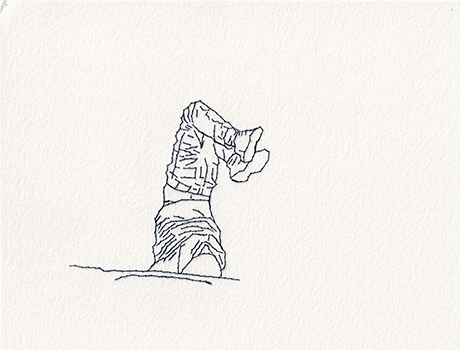 Natalia Blanch, Feu Rouge embroidered drawing
