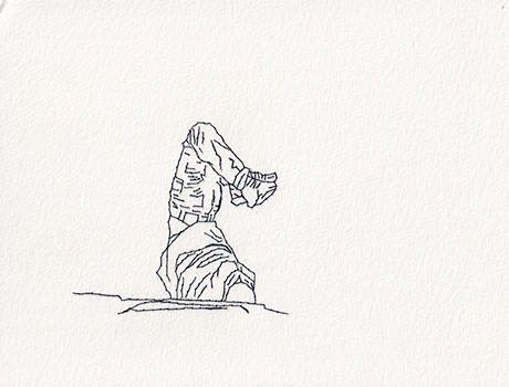 Natalia Blanch, Feu Rouge embroidered drawing