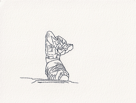 Natalia Blanch, Feu Rouge embroidered drawing