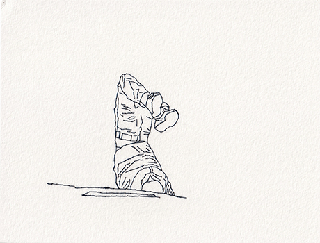 Natalia Blanch, Feu Rouge embroidered drawing