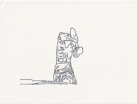 Natalia Blanch, Feu Rouge embroidered drawing
