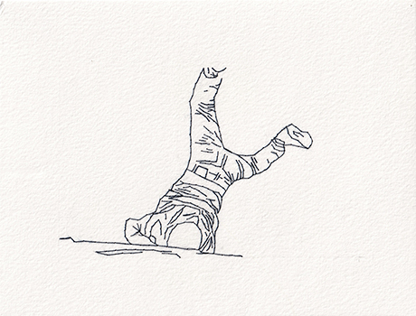 Natalia Blanch, Feu Rouge embroidered drawing