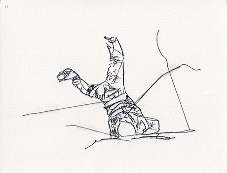 Natalia Blanch, Feu Rouge embroidered drawing