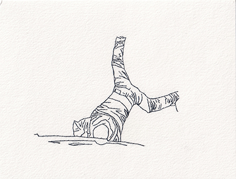 Natalia Blanch, Feu Rouge embroidered drawing