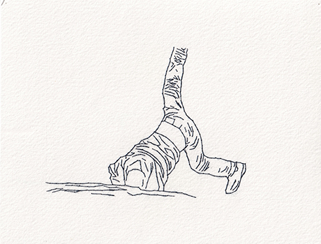 Natalia Blanch, Feu Rouge embroidered drawing