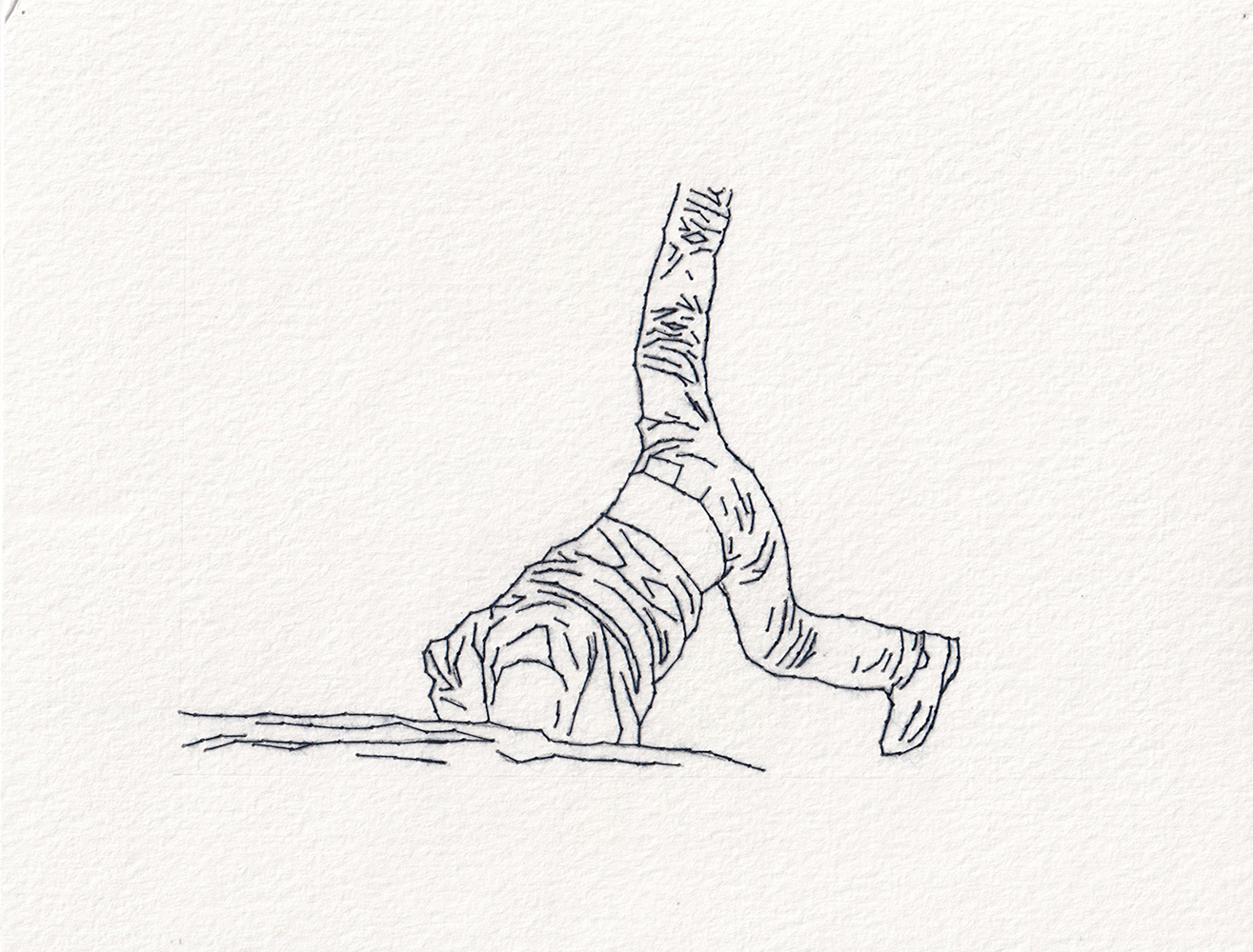 Natalia Blanch, Feu Rouge embroidered drawing