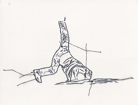 Natalia Blanch, Feu Rouge embroidered drawing