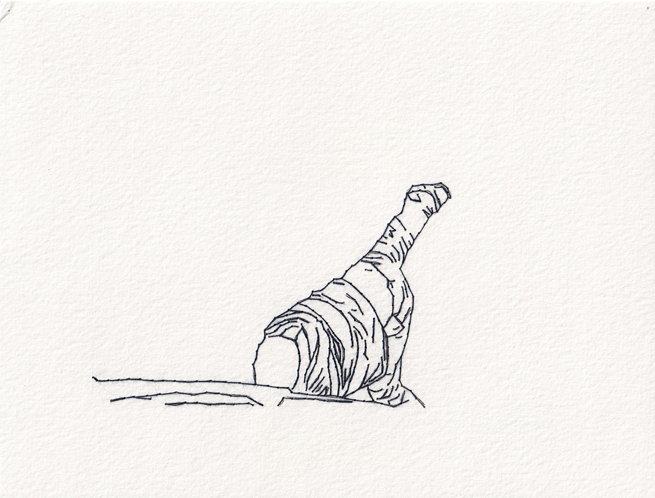 Natalia Blanch, Feu Rouge embroidered drawing