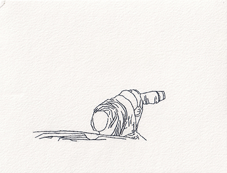 Natalia Blanch, Feu Rouge embroidered drawing