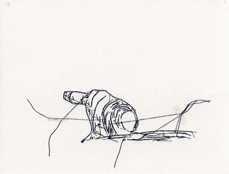 Natalia Blanch, Feu Rouge embroidered drawing