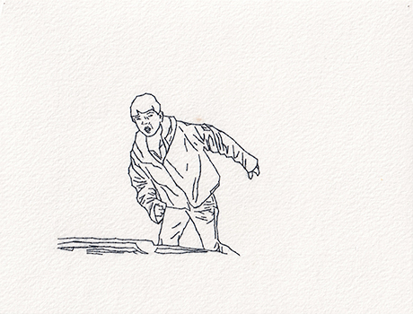 Natalia Blanch, Feu Rouge embroidered drawing