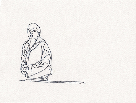 Natalia Blanch, Feu Rouge embroidered drawing