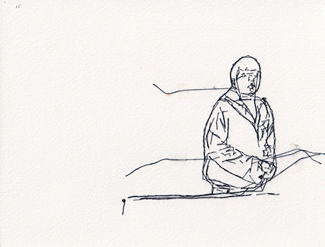 Natalia Blanch, Feu Rouge embroidered drawing